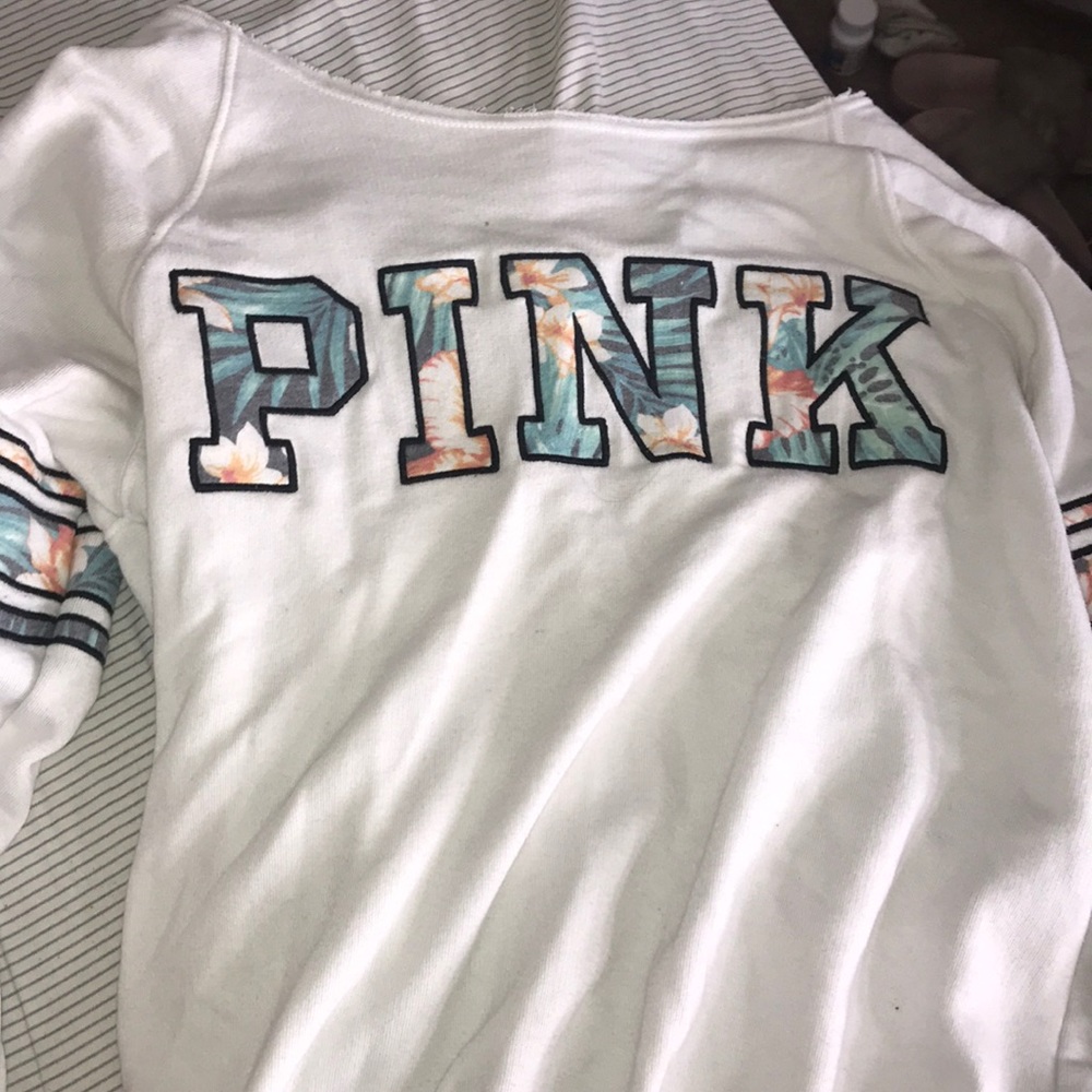 victoria secret pink sweatshirt w floral